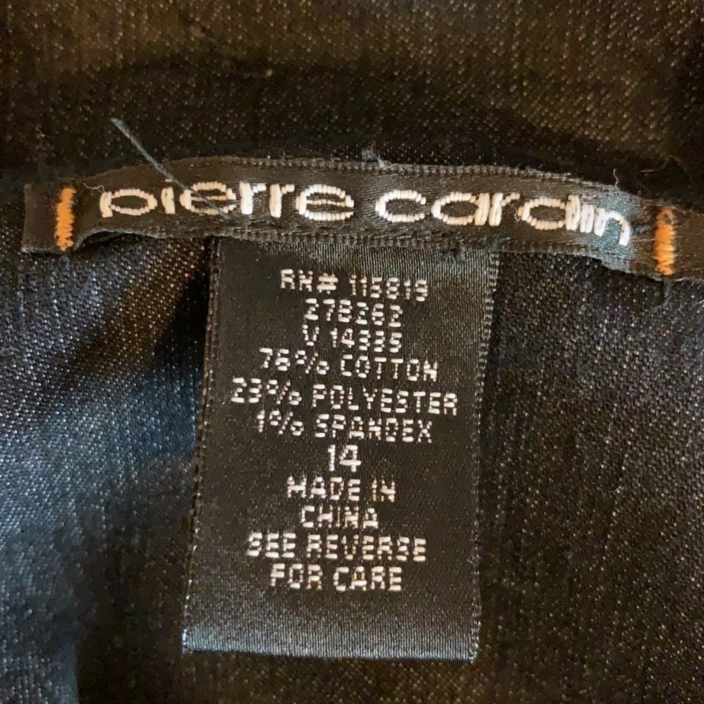 Vintage Pierre Cardin black denim jean jacket Size Medium - Picture 3 of 8